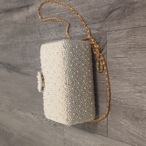 Vintage INGE Christopher Pearl Beaded Embellished Crossbody Evening Bag - Picture 8 of 13